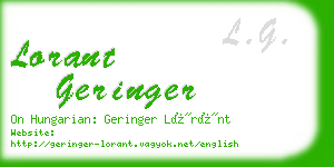 lorant geringer business card